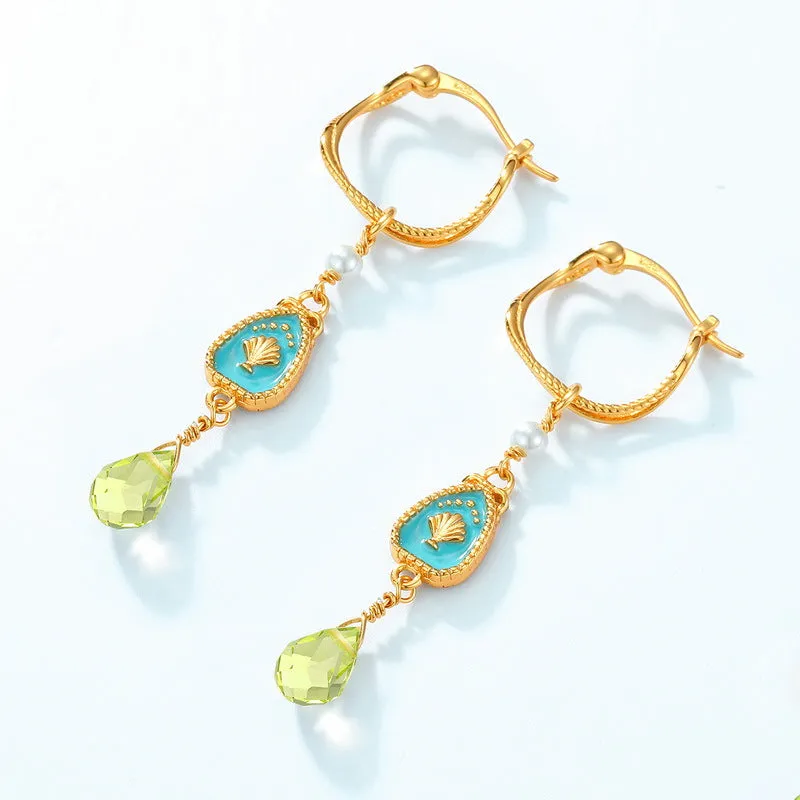 Pearl and Peridot Earrings