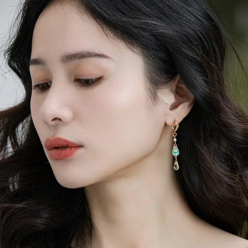 Pearl and Peridot Earrings