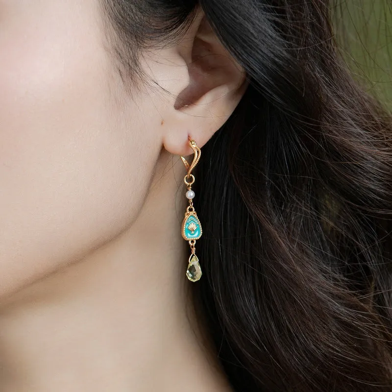 Pearl and Peridot Earrings
