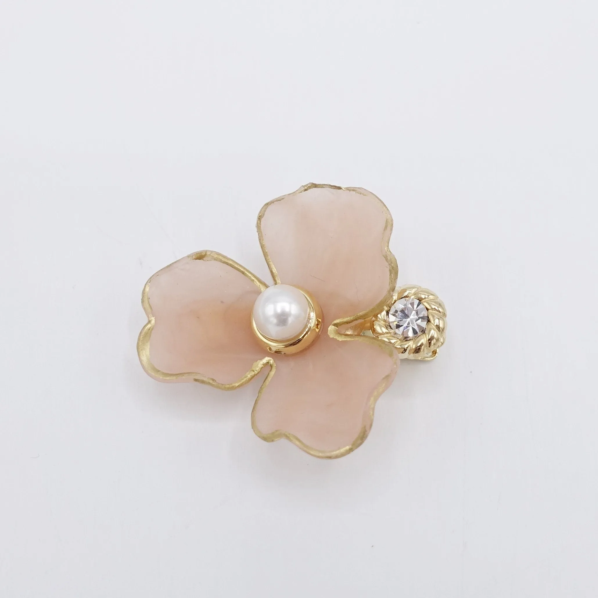 pearl flower hair clip for women