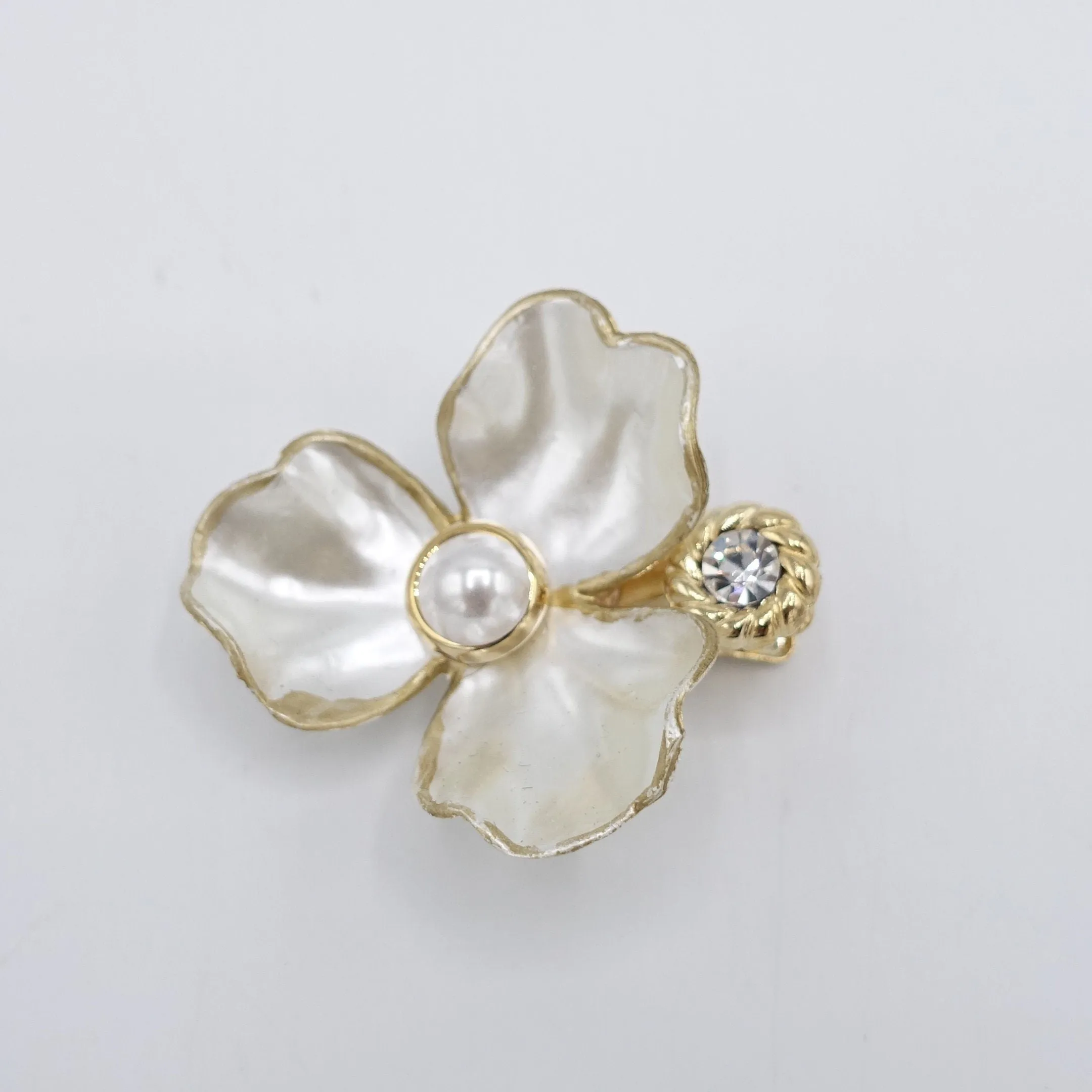 pearl flower hair clip for women