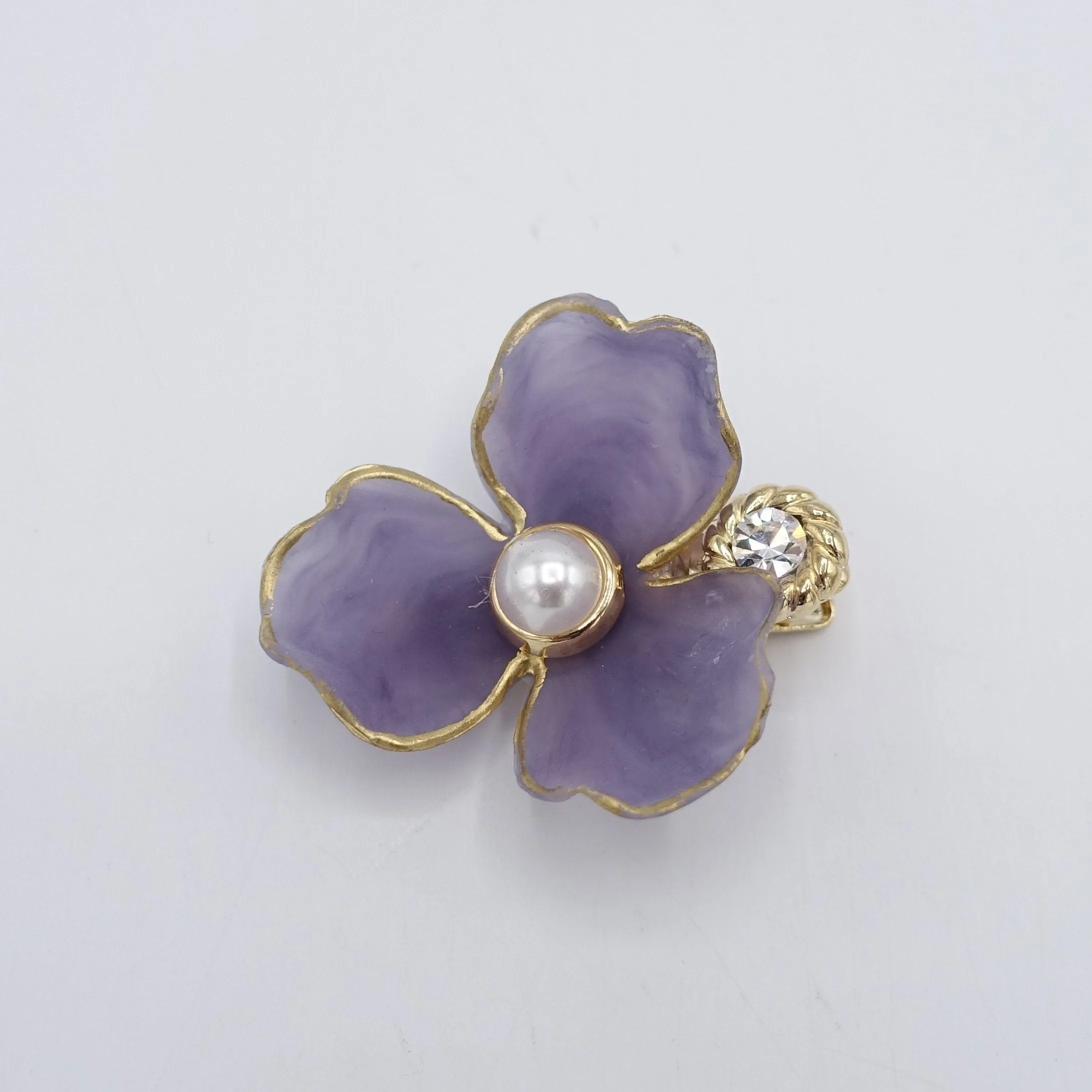 pearl flower hair clip for women