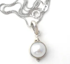 Pearl Pendant Necklace Sterling Silver