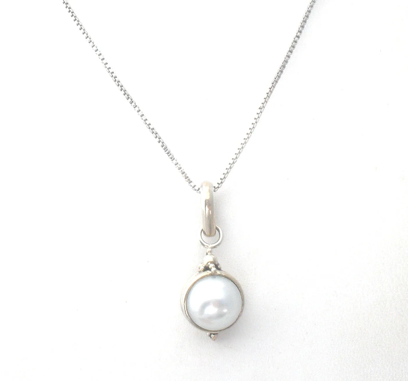 Pearl Pendant Necklace Sterling Silver