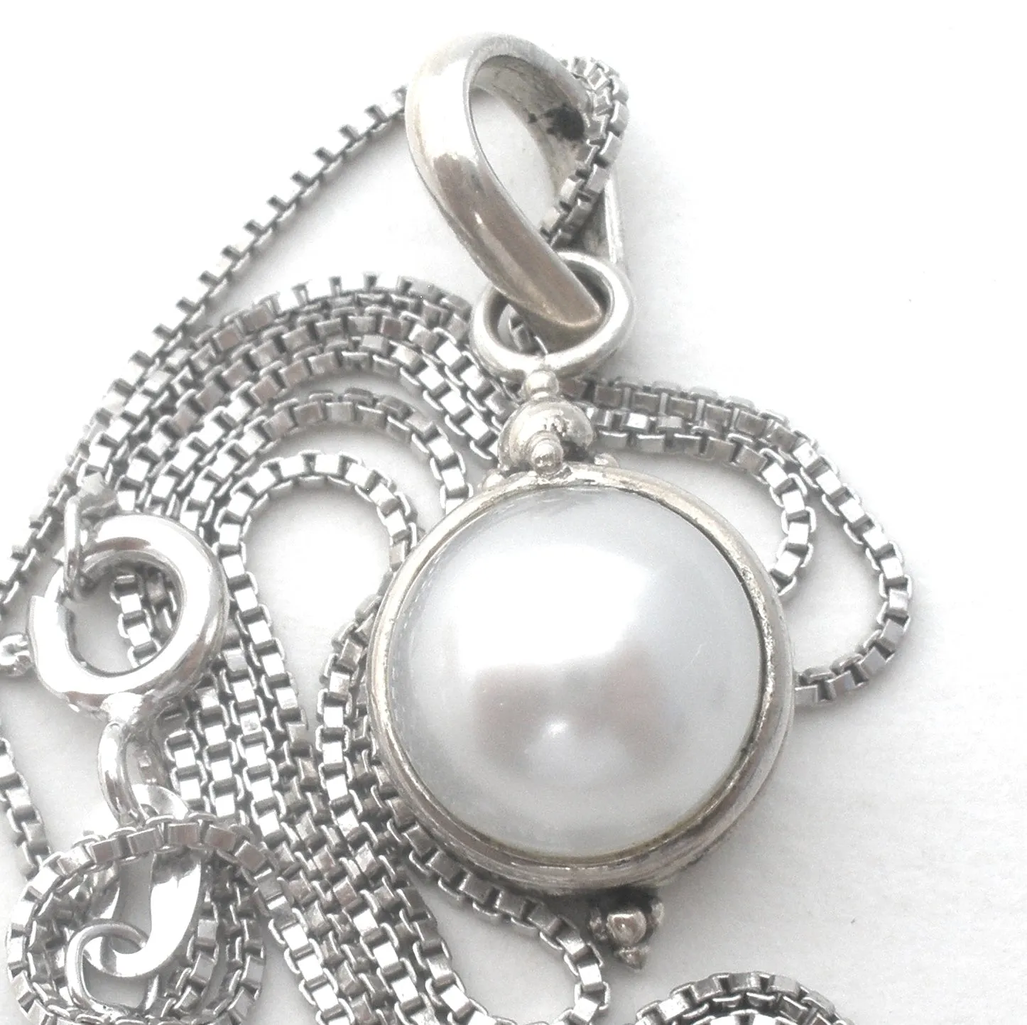 Pearl Pendant Necklace Sterling Silver