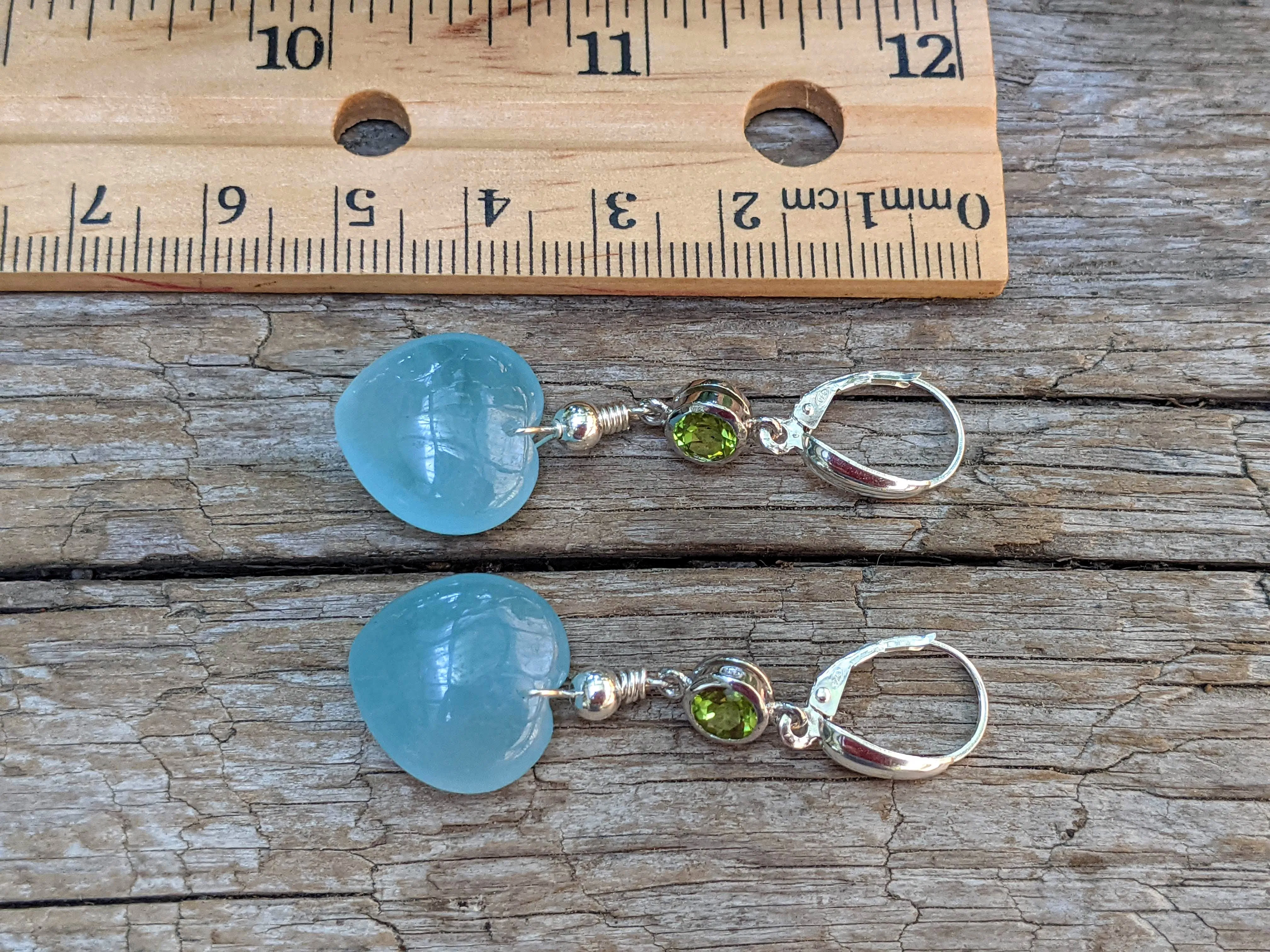 Peridot & Aquamarine Sterling Silver Earrings