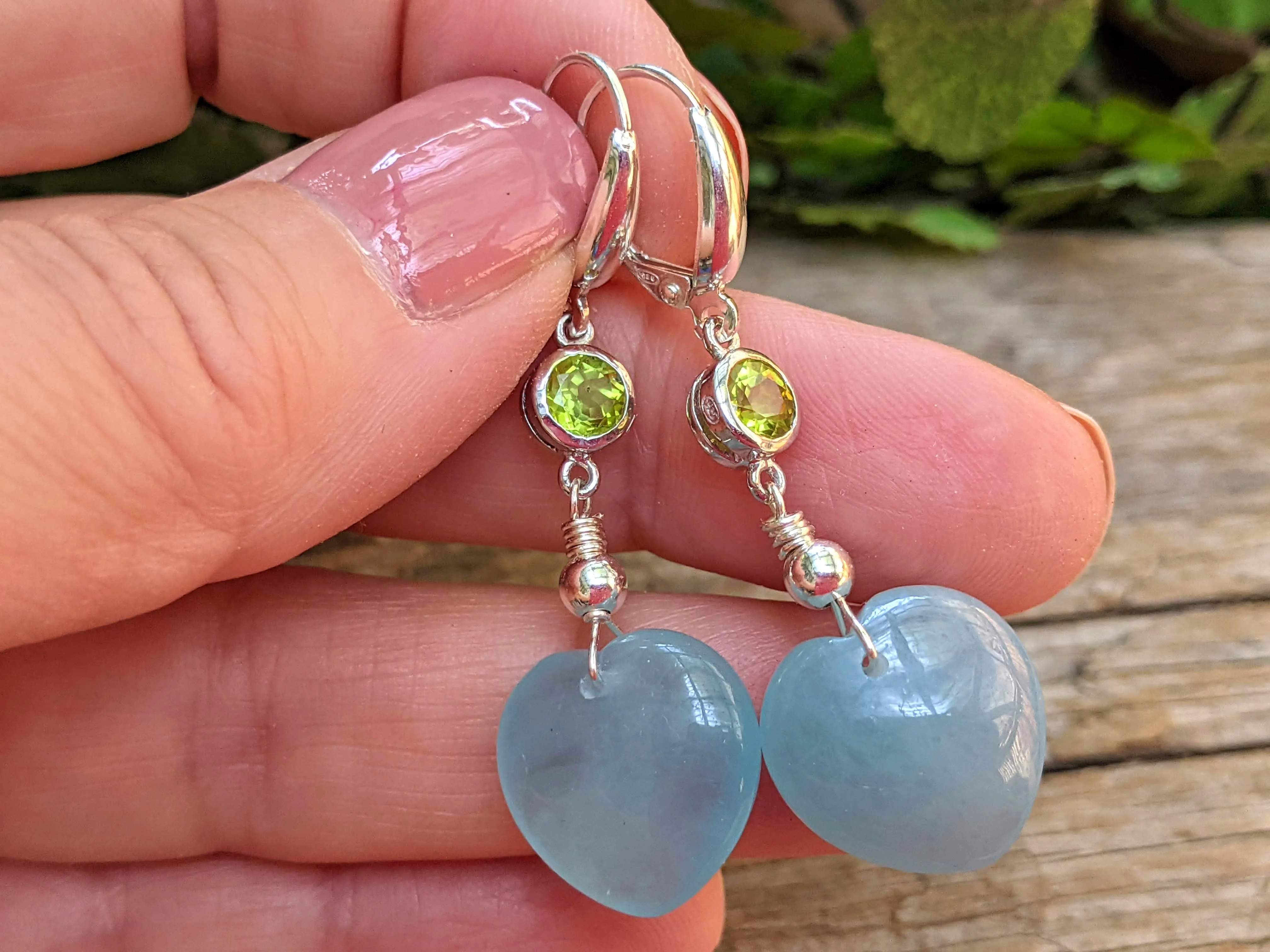 Peridot & Aquamarine Sterling Silver Earrings