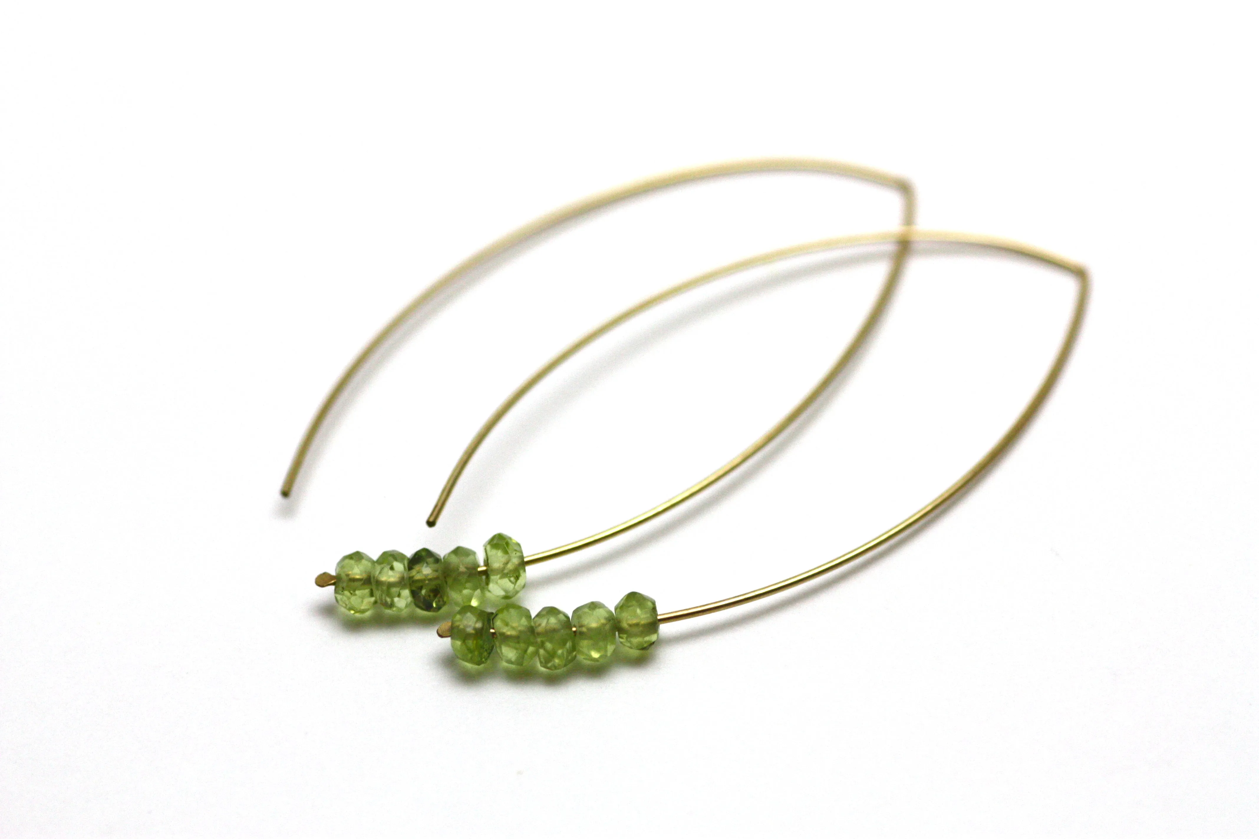 Peridot Marquise Earrings in Gold