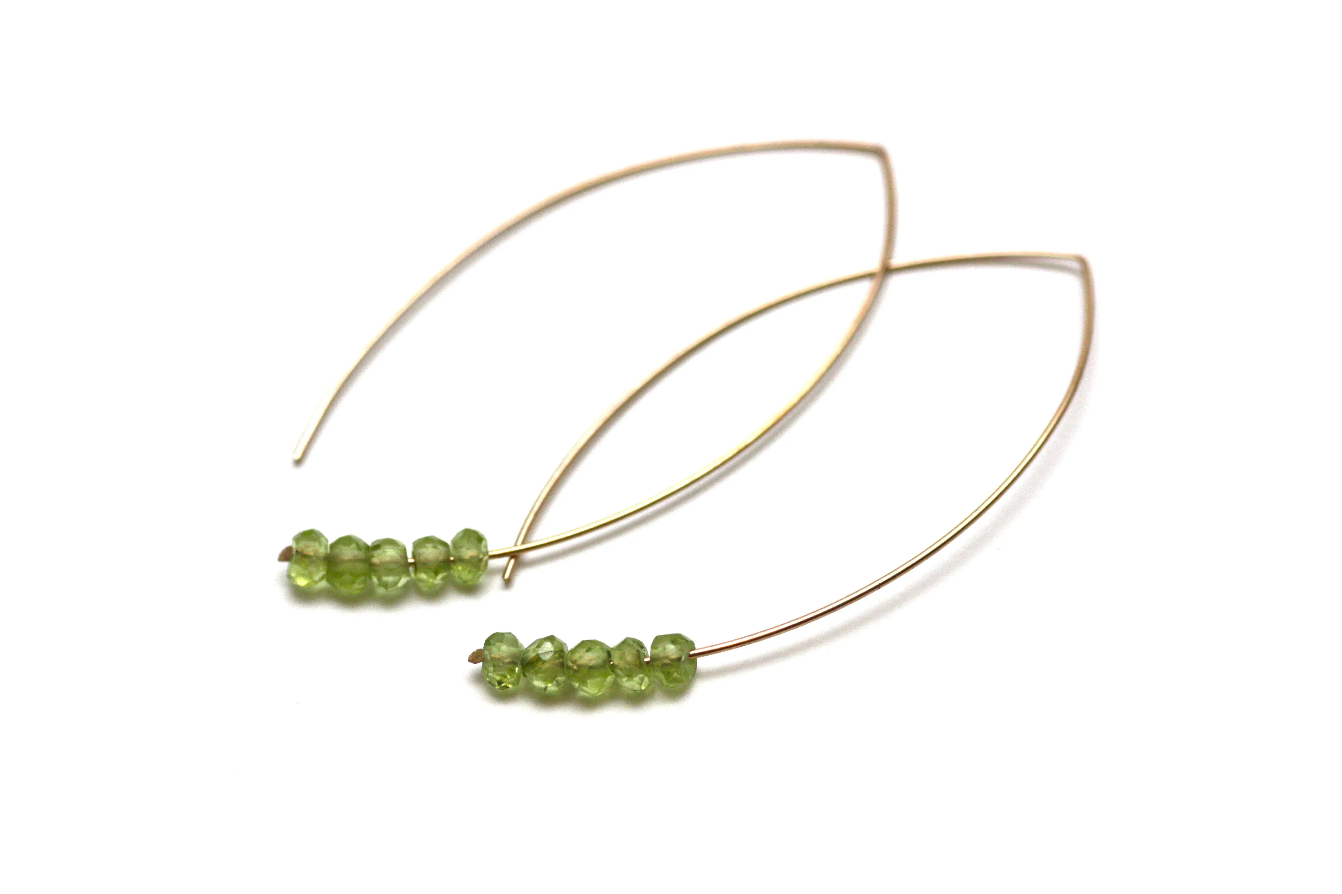 Peridot Marquise Earrings in Rose Gold