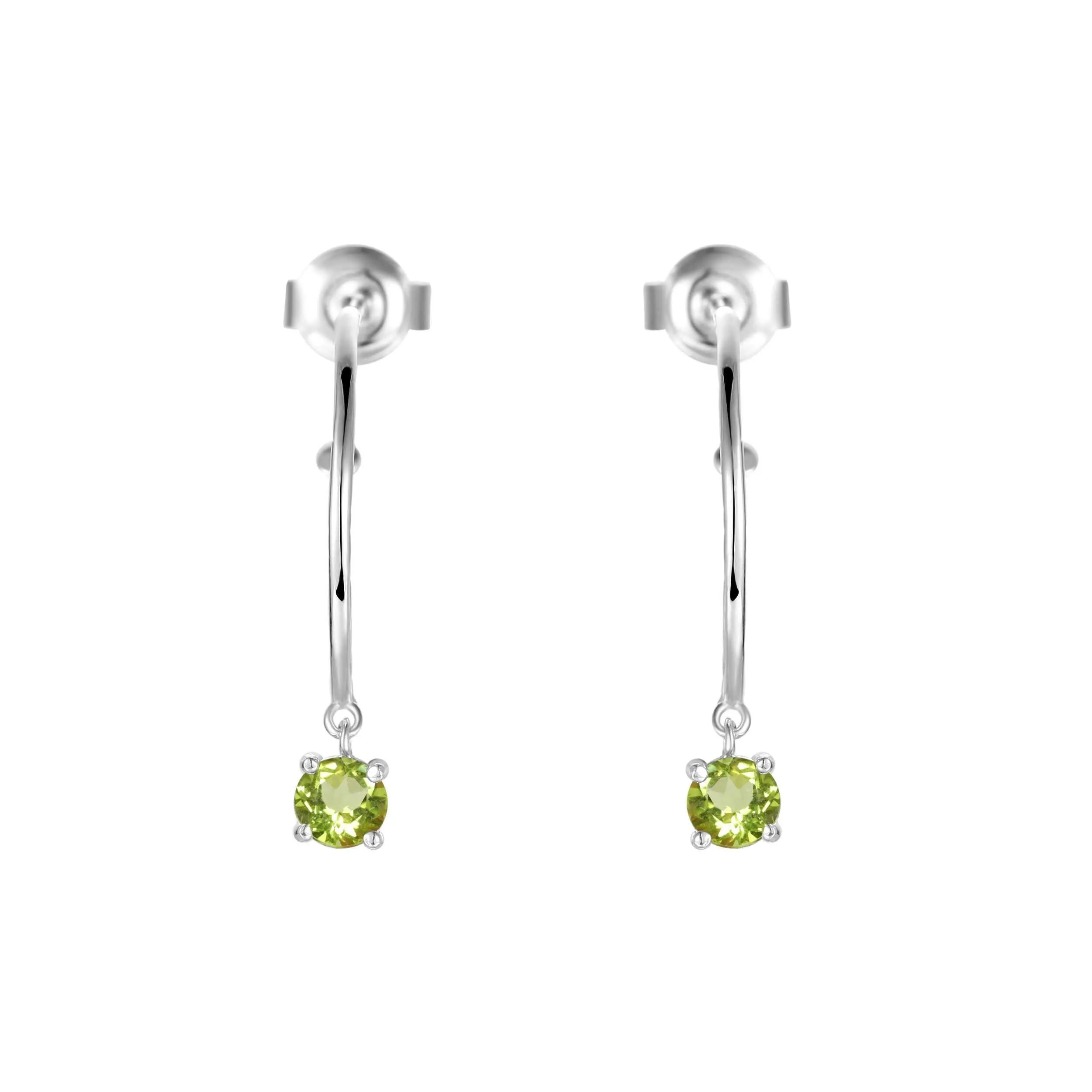 Peridot Open Hoop Earrings