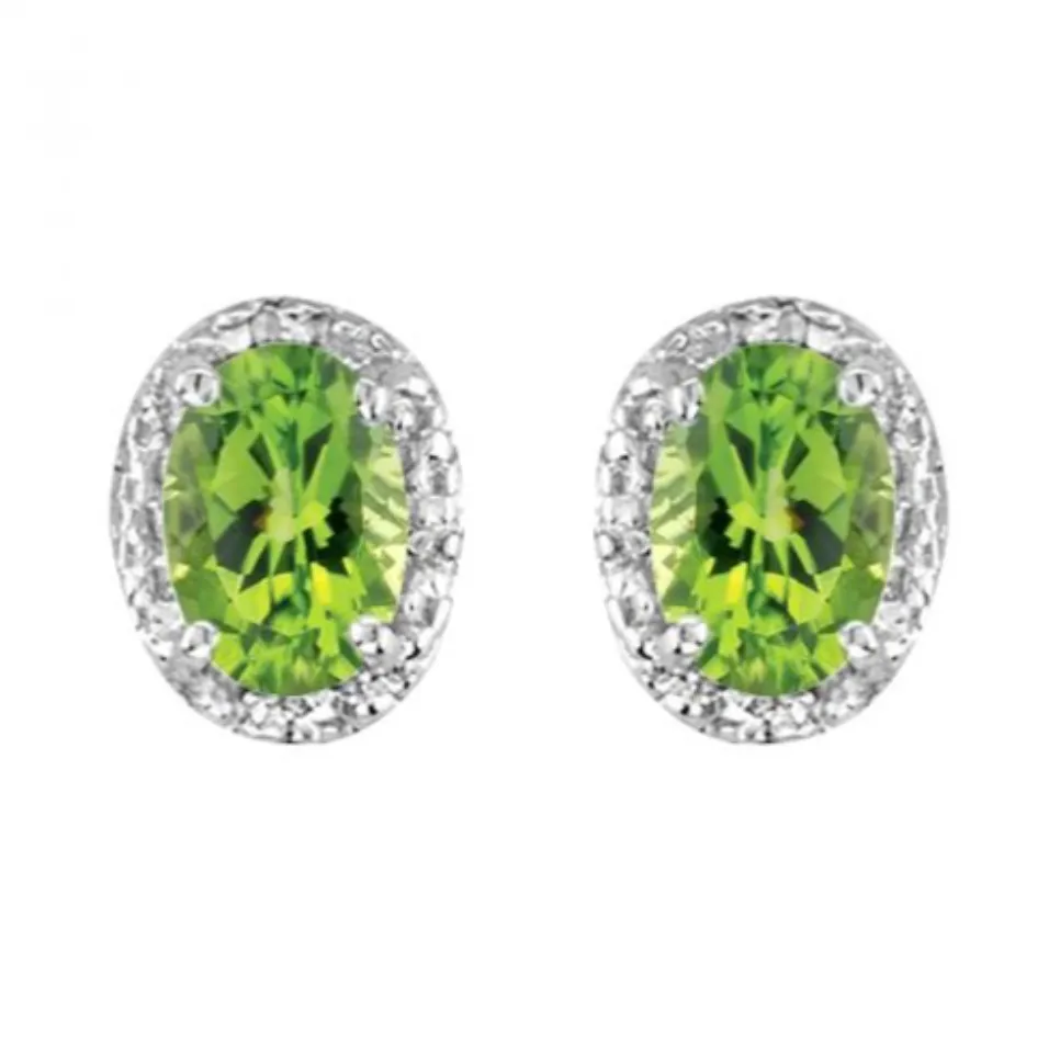Peridot Oval Studs