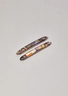 Petite Nicole Barrette Pair, Abalone