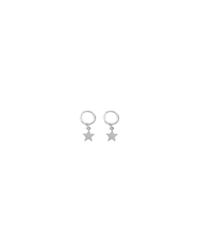 PETITE STAR HOOP SILVER