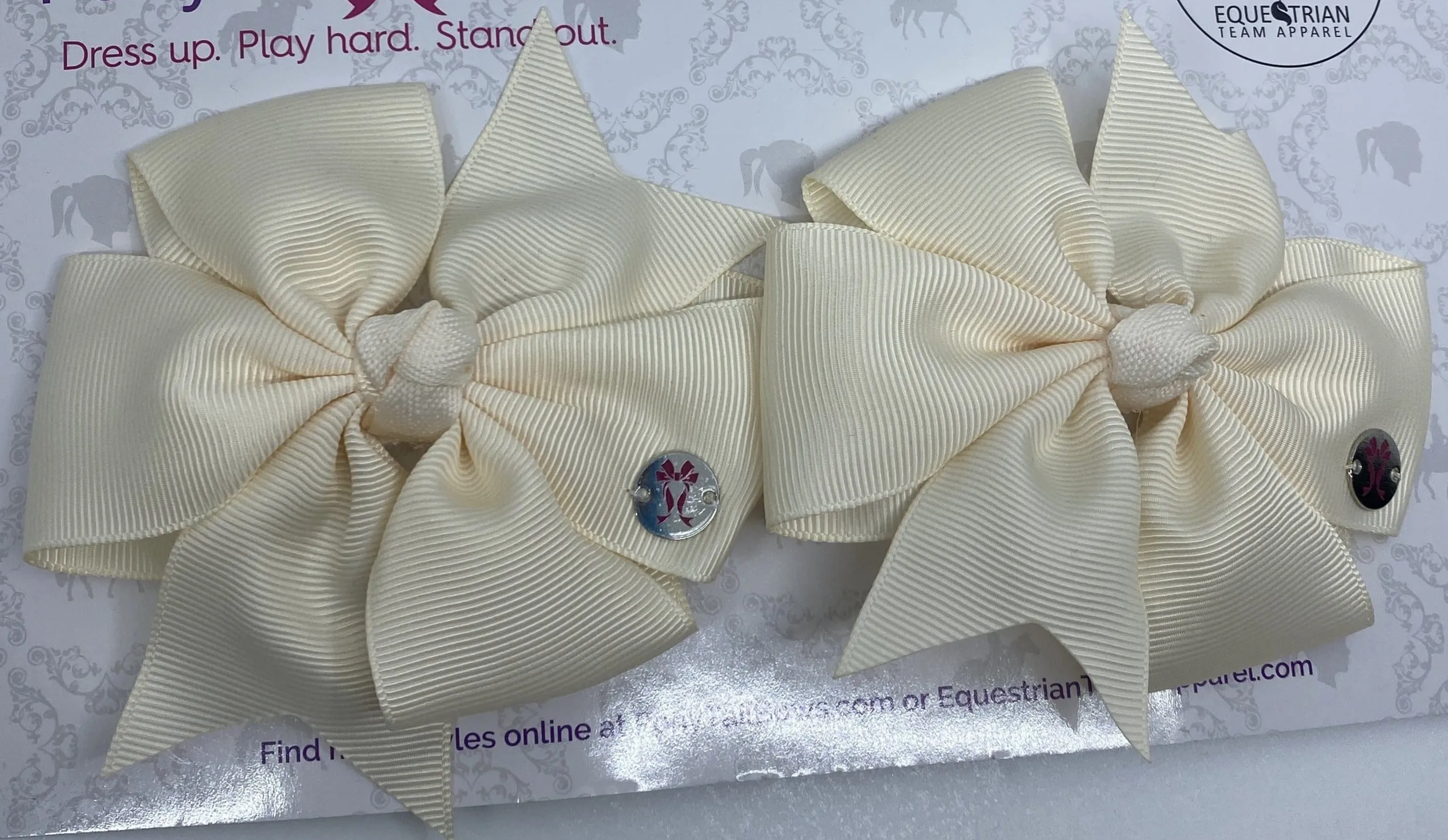 PonyTail Bows- Pinwheel Cream