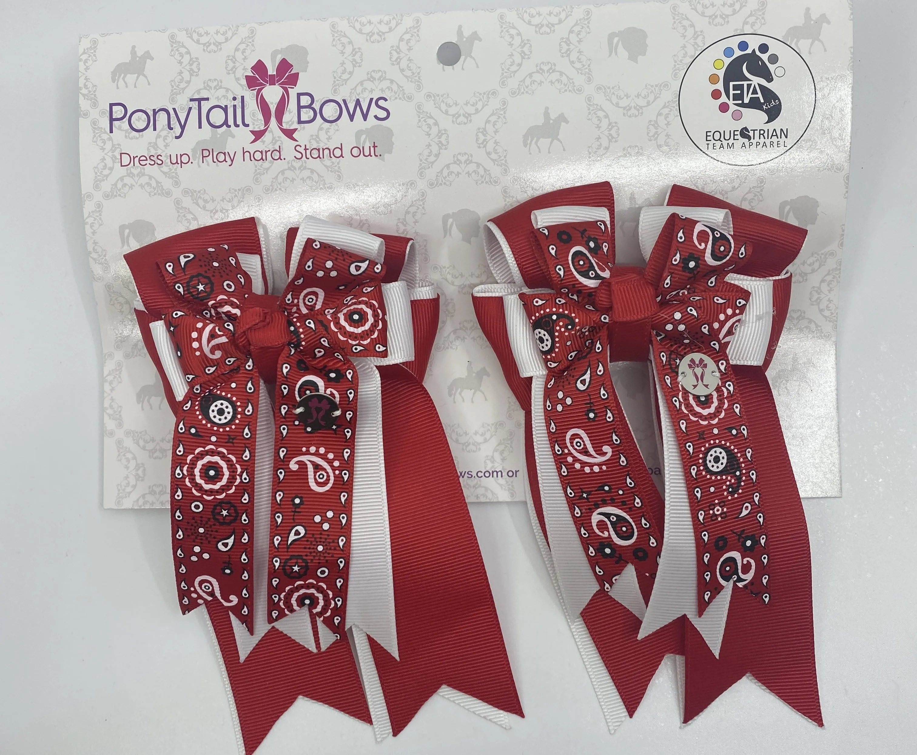 PonyTail Bows- Red Bandana