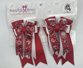PonyTail Bows- Red Bandana