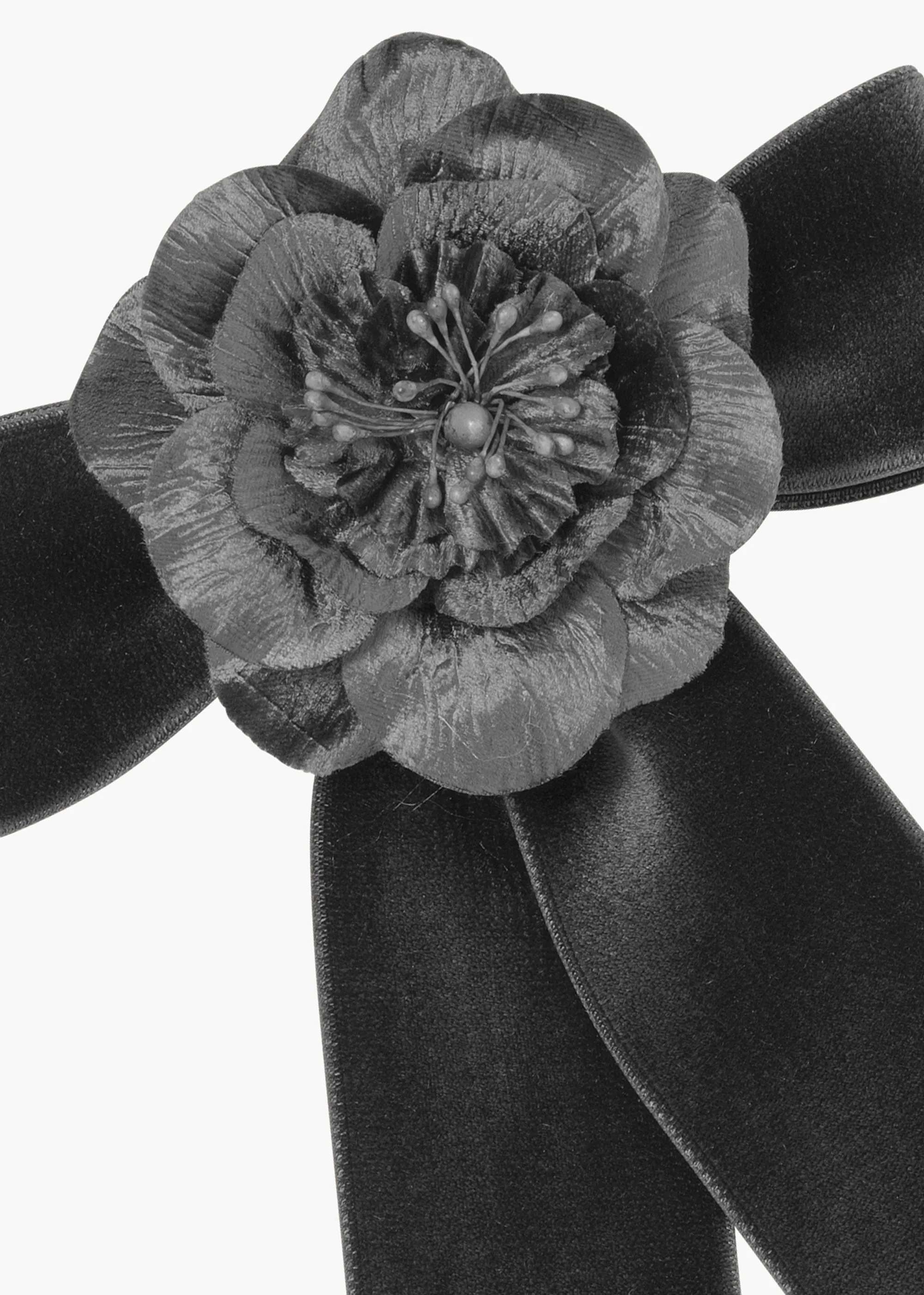Poppy Bow Barrette -- Black