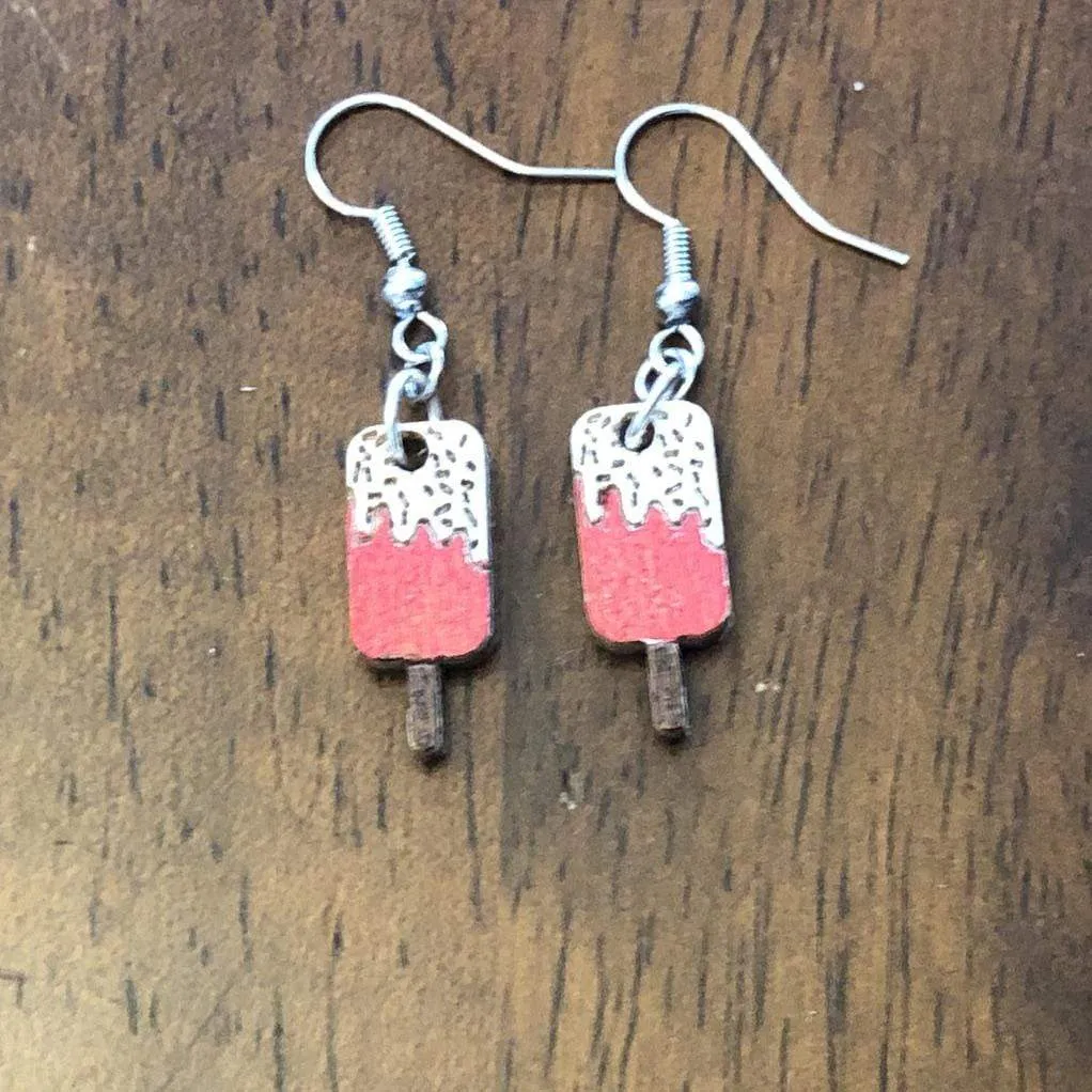 Popsicle Wooden Dangle Earrings by Cate's Concepts, LLC