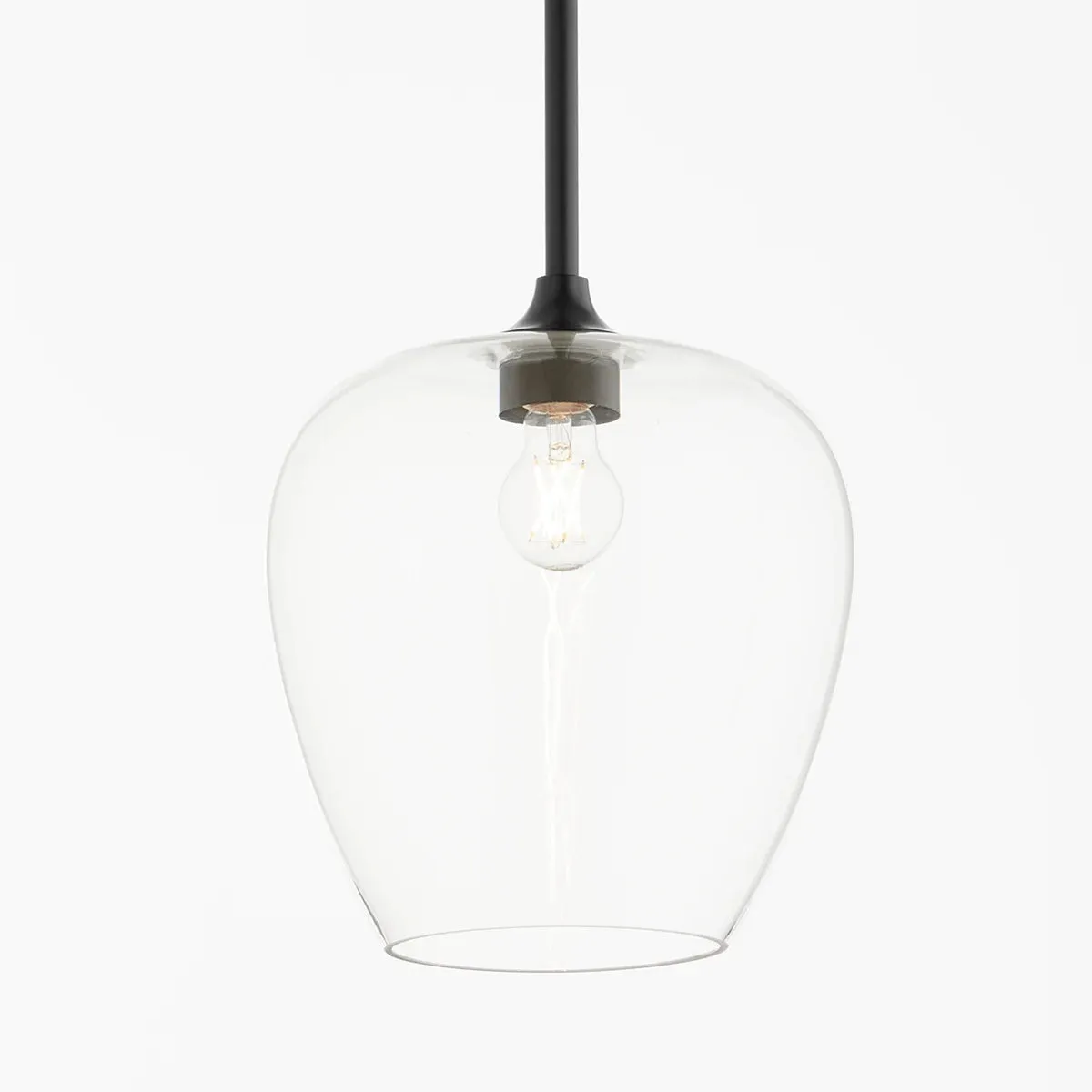 Quorum Veno 858-59 Pendant - Matte Black Clear Glass Shade Traditional