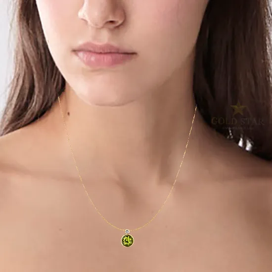 "PAULA" PERIDOT-DIAMOND PENDANT