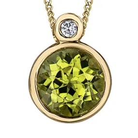 "PAULA" PERIDOT-DIAMOND PENDANT