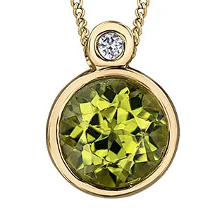 "PAULA" PERIDOT-DIAMOND PENDANT