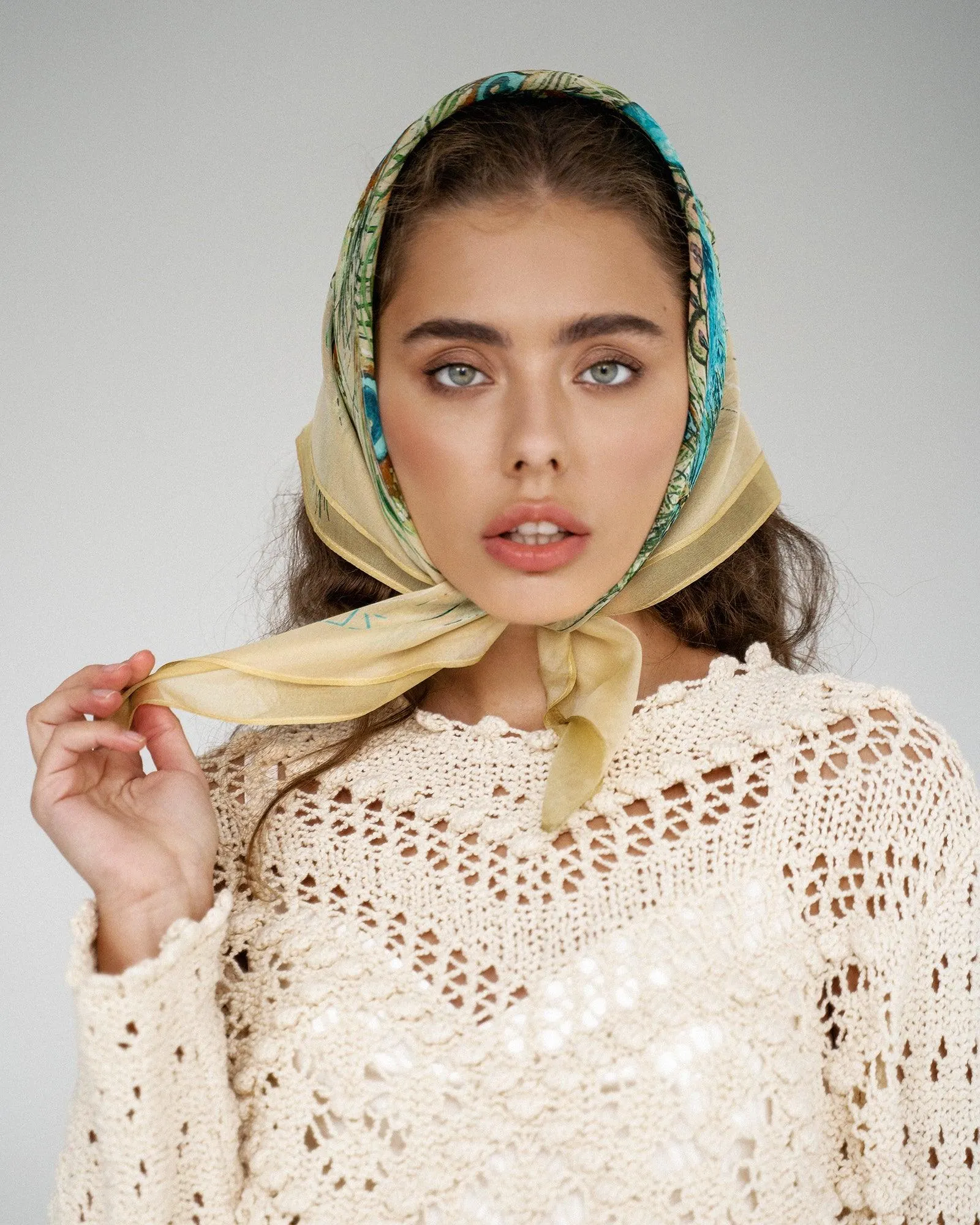 "Peacock" Chiffon Scarf by Zlitay