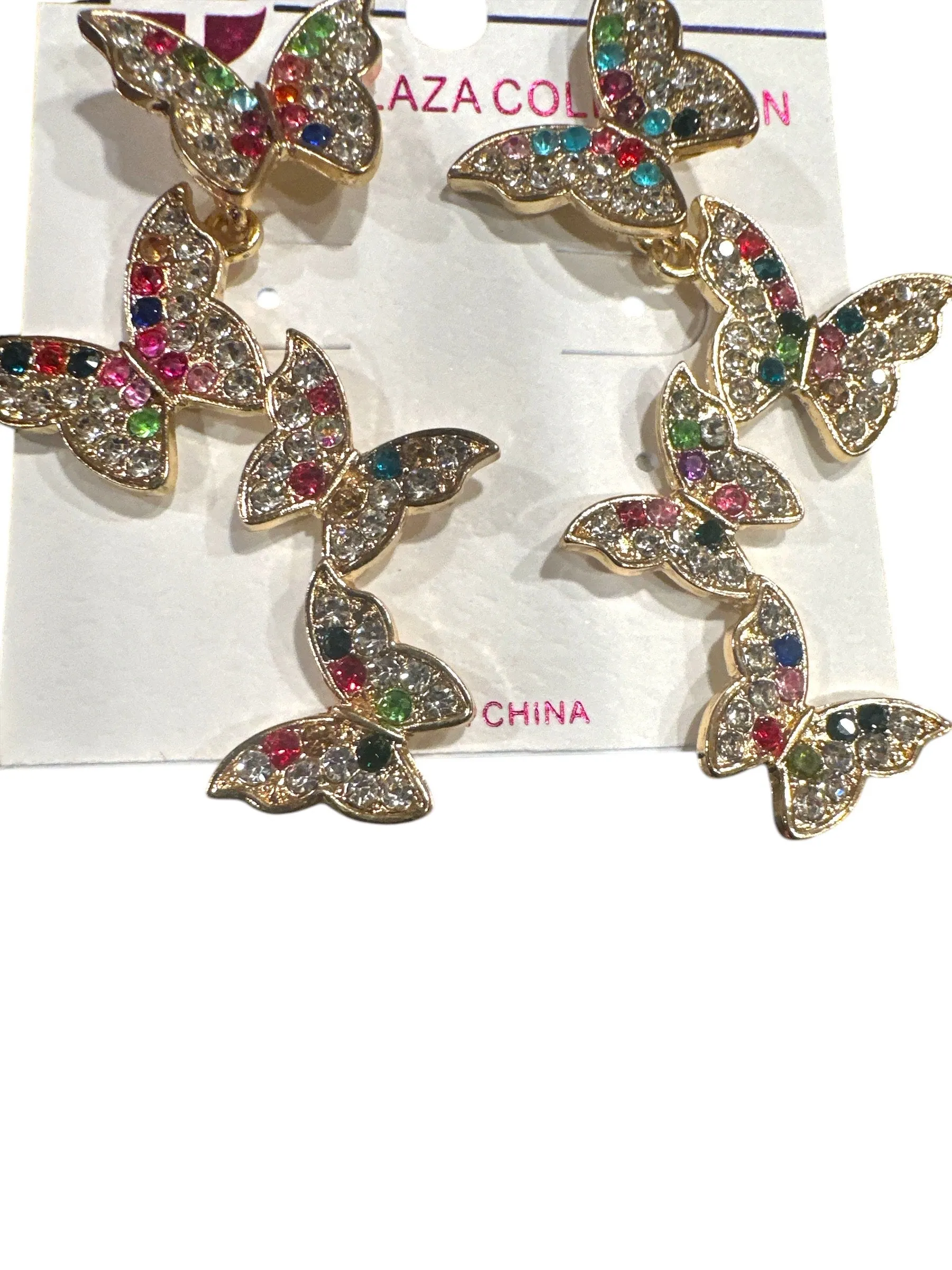 rainbow studded butterflies