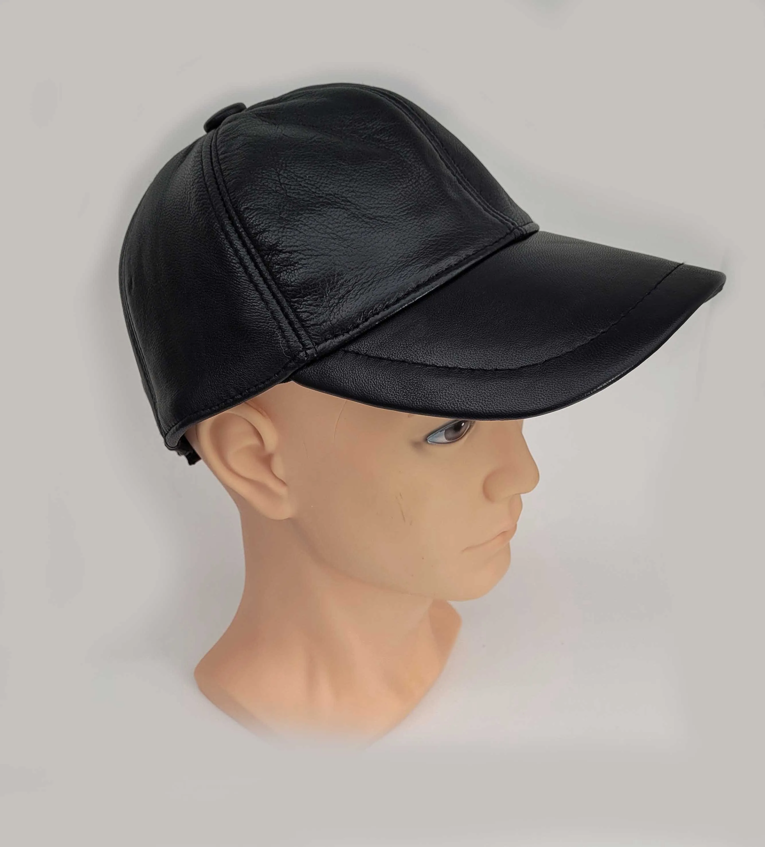 Real Leather Baseball Cap, Leather Hat, Baseball Hat, Adjustable Baseball Cap, Leather brim, Men Baseball Hat, Genuine Leather, Waterproof