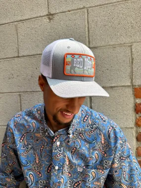 Red Dirt Hat Co. Aztec Buffalo Grey Trucker Snap Back Hat RDHC21