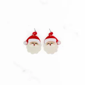 Red Hat Santa Dangle Earrings