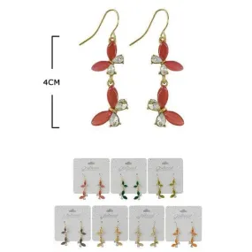Rhinestone Butterfly Drop Earring 1143Y (12 units)