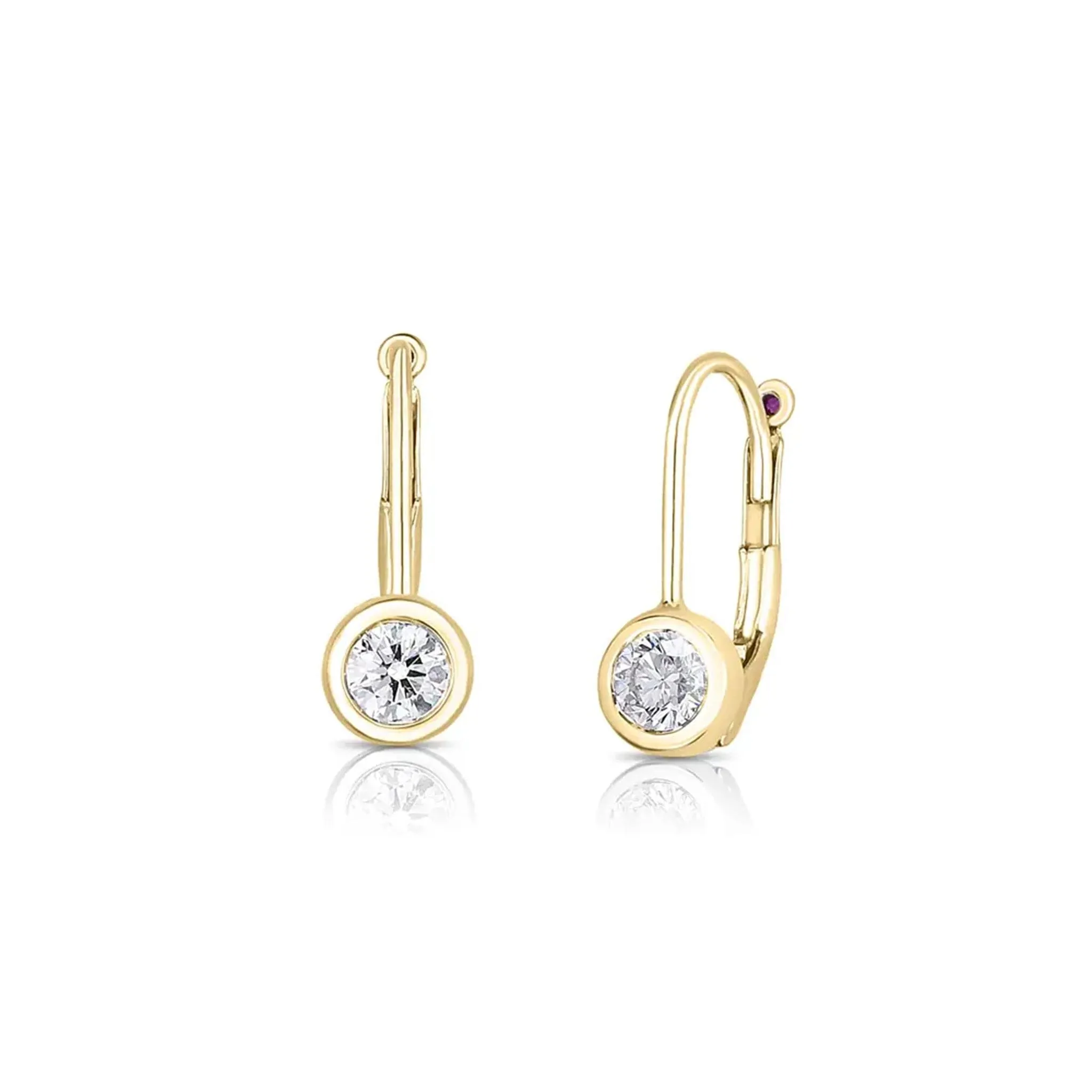 Roberto Coin Diamond Bezel Euro Dangle Earrings