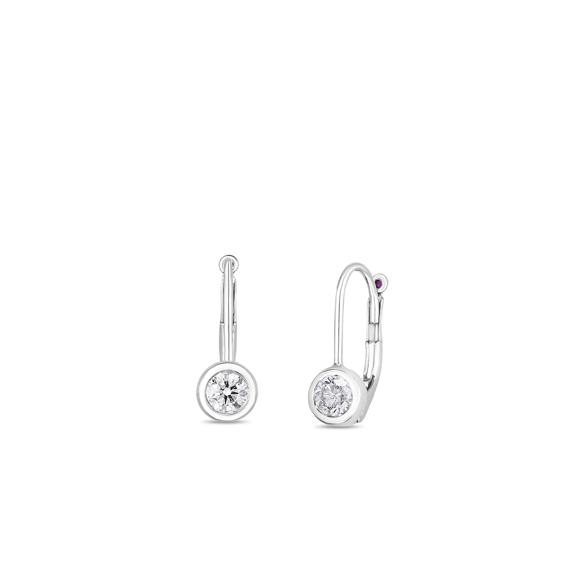 Roberto Coin Diamond Bezel Euro Dangle Earrings