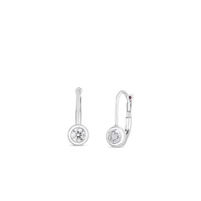 Roberto Coin Diamond Bezel Euro Dangle Earrings