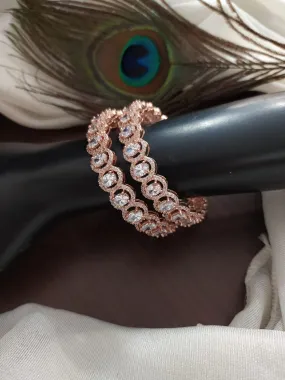 Rose Gold Bangles with Stones