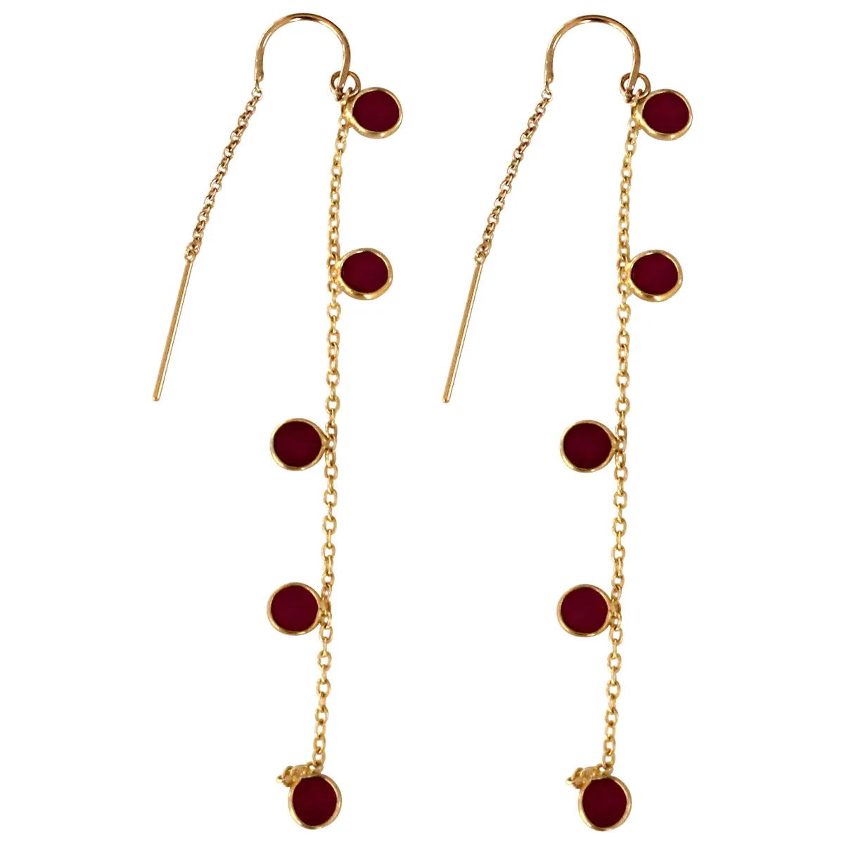 RUBY & GOLD EARRINGS