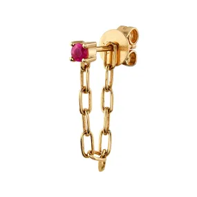 Ruby Chain Drop Earrings