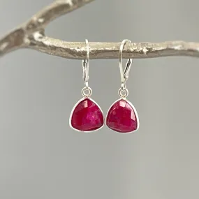 Ruby Earrings in Sterling Silver or Gold