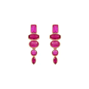 Ruby Multi Shape Drop Earrings | 5.05GMS 4.82CT