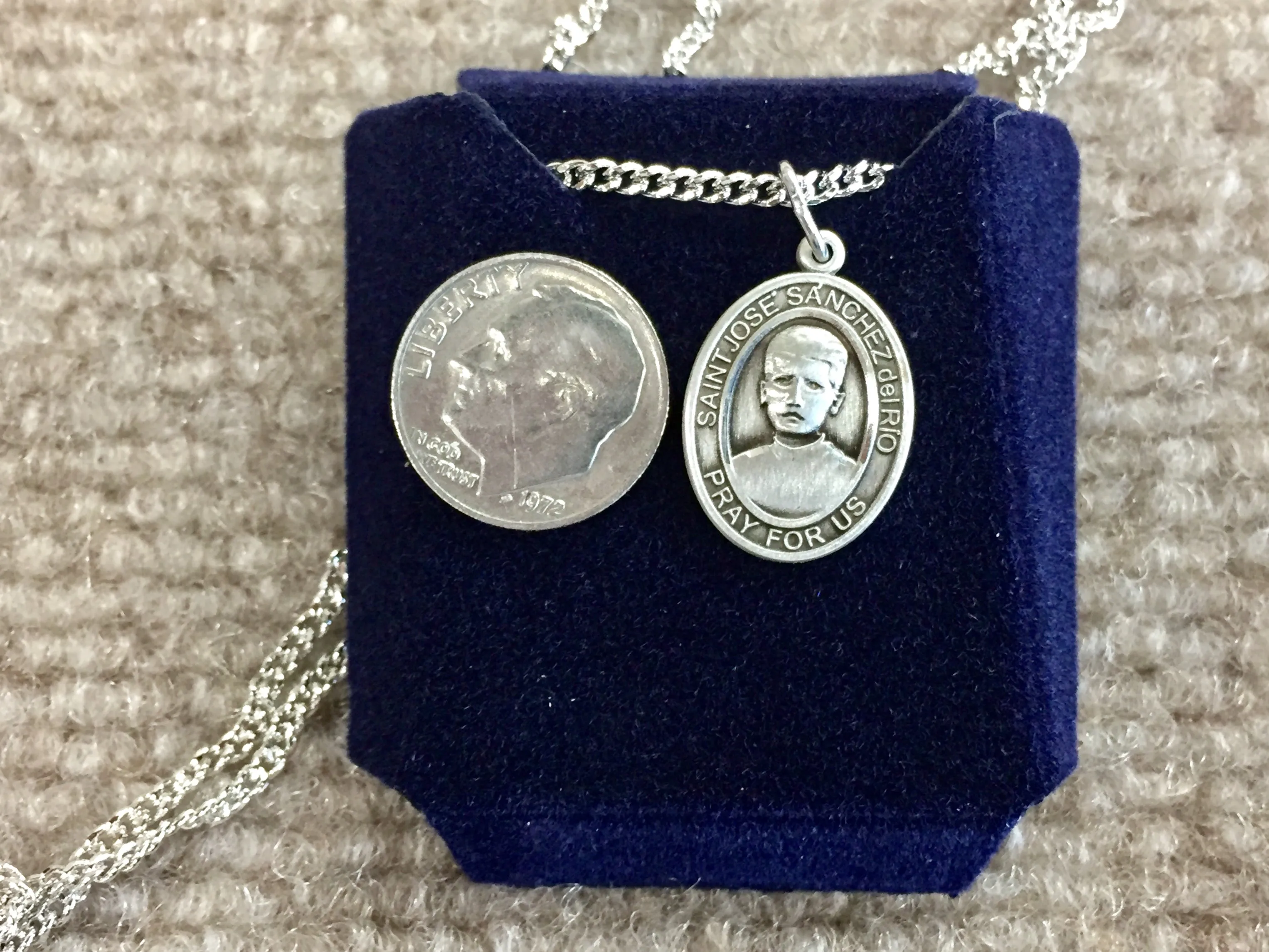 Saint Jose Sanchez Del Rio Silver Pendant And Chain