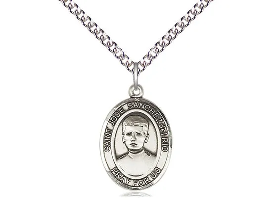 Saint Jose Sanchez Del Rio Silver Pendant And Chain