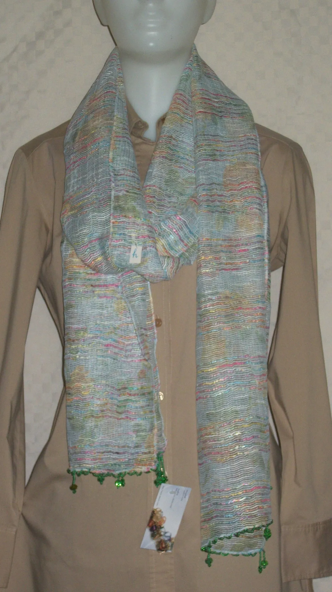 Scarf 2432 Green Tie Dye Dorriya Dupatta Chunni Shawl Wrap Shieno