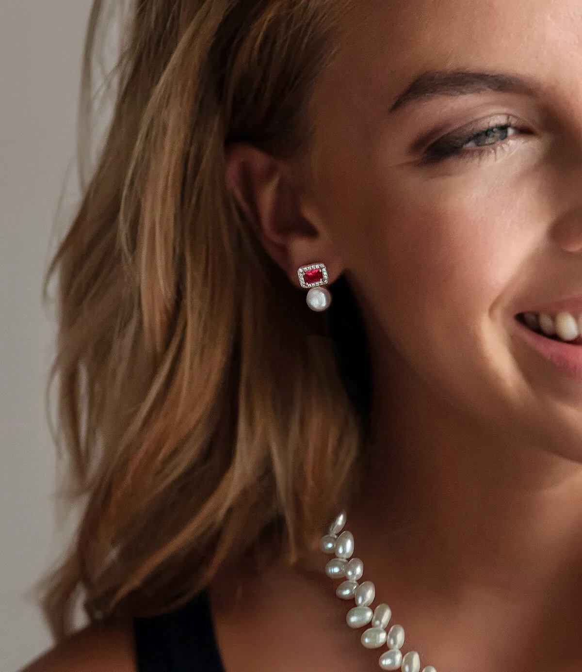 Scarlett Pearl Ruby Earrings
