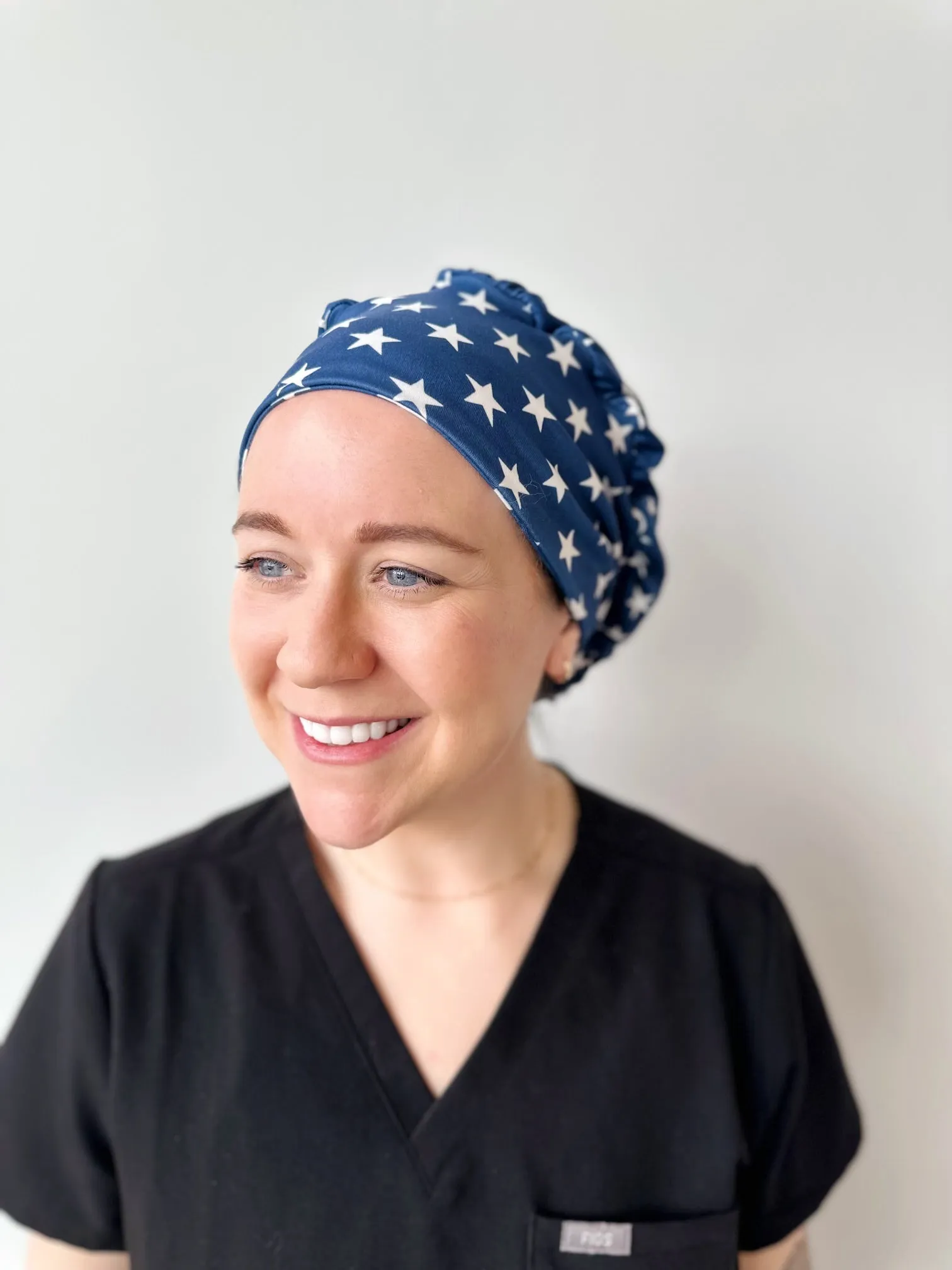 Scrub Hat - Navy Stars