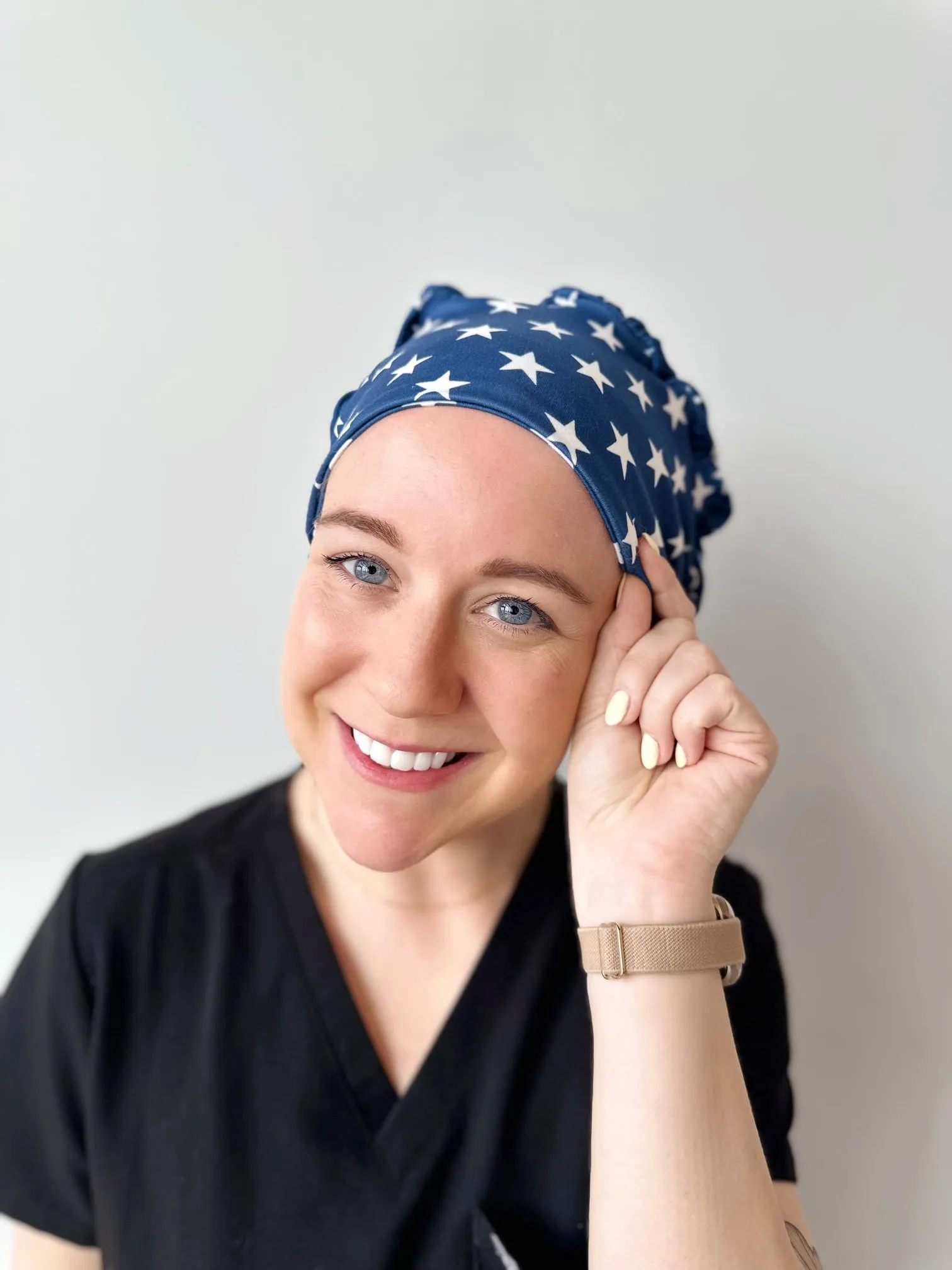 Scrub Hat - Navy Stars