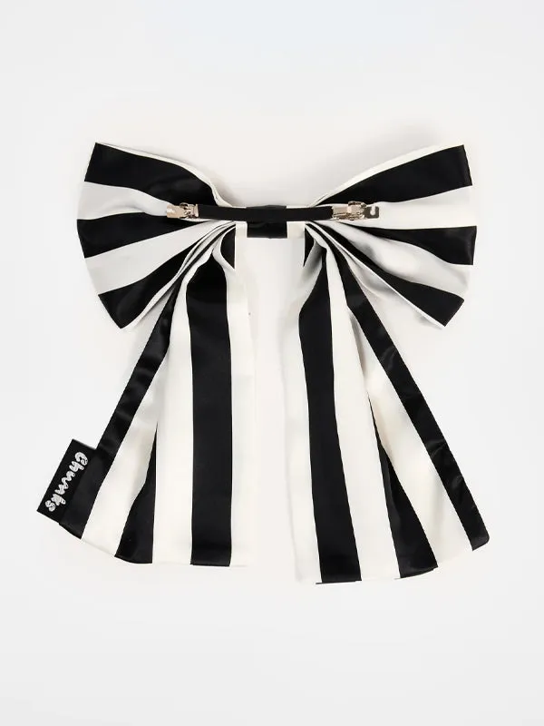 Silk Bow Barrette: Stripes