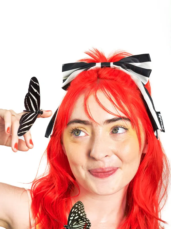 Silk Bow Barrette: Stripes
