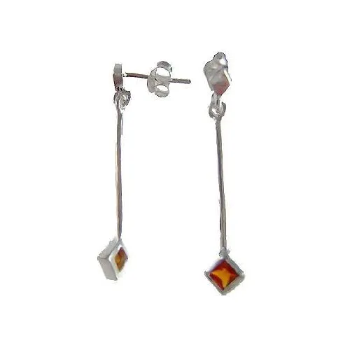 Silver and Garnet Drop Earrings