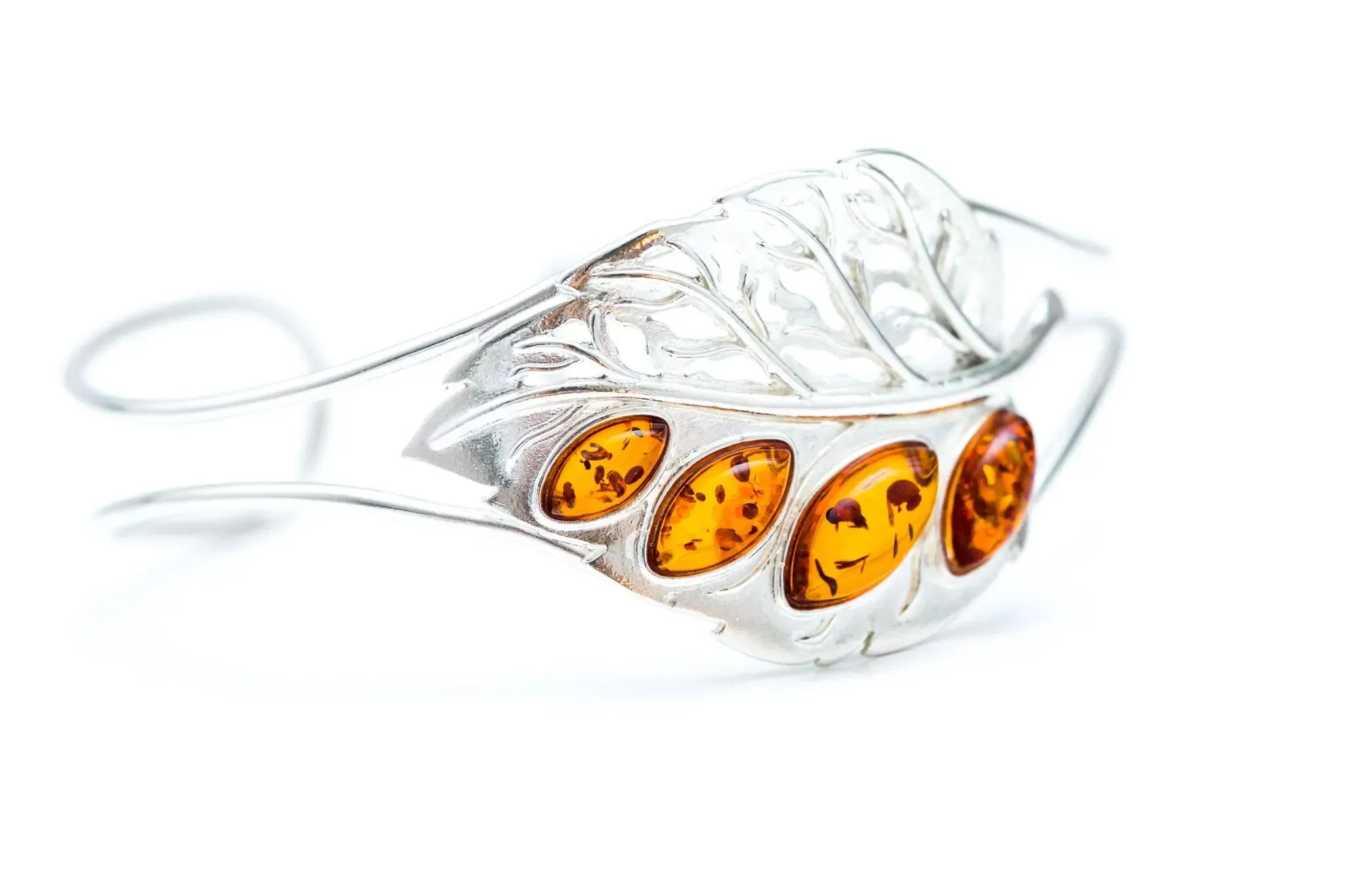 Silver Leaf Statement Arm Cuff